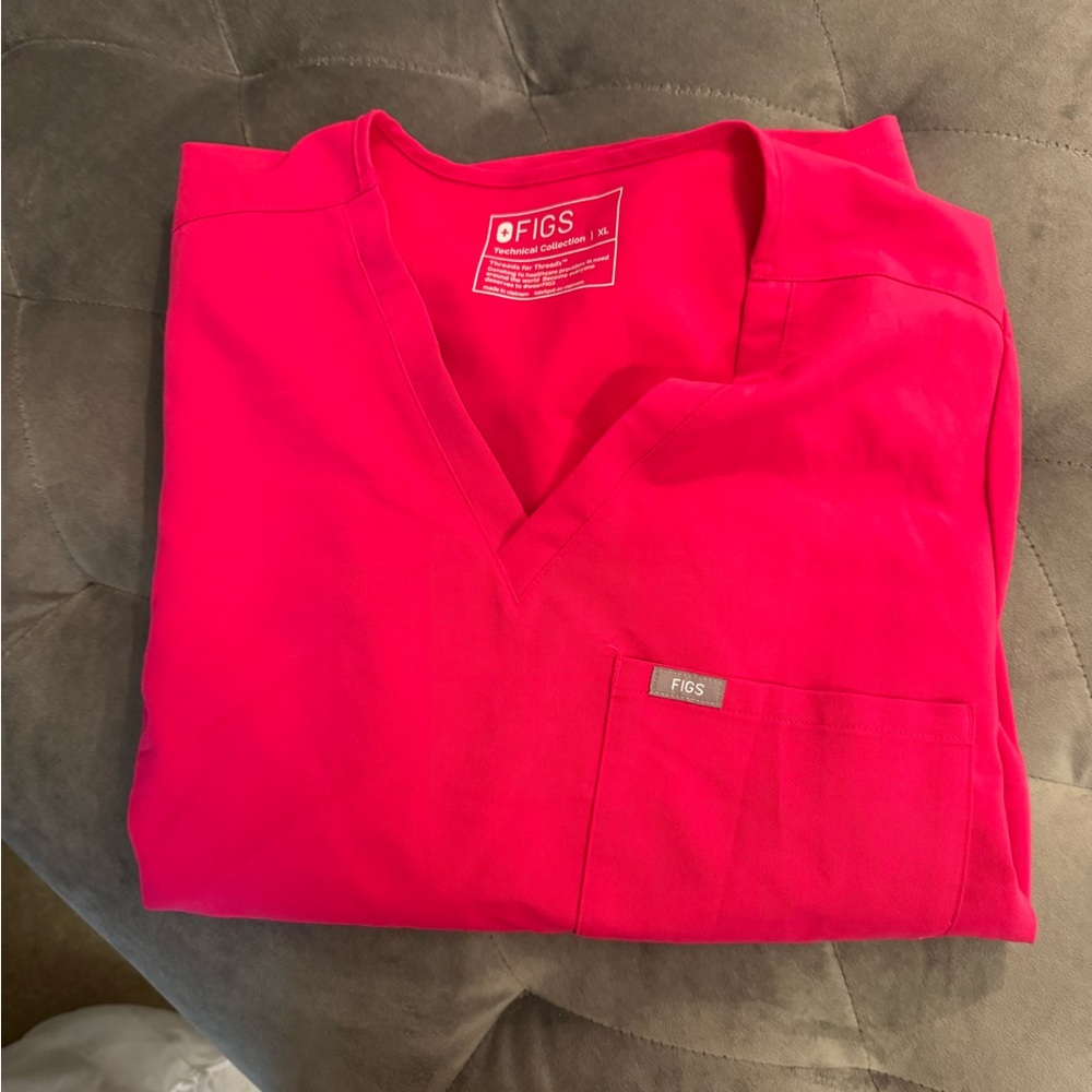 Figs pink Catarina one pocket Scrub Top